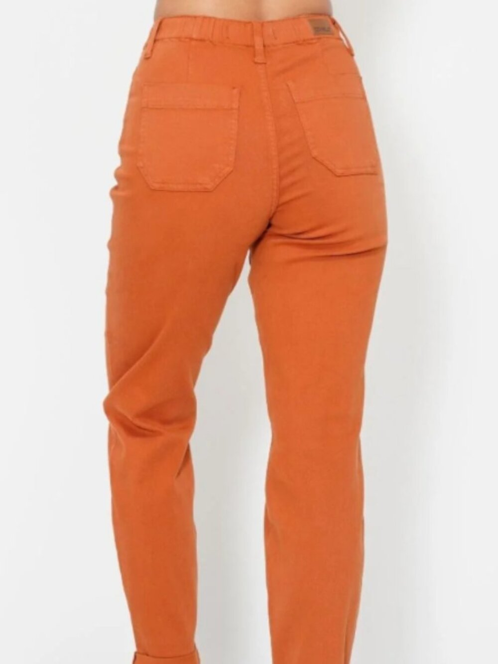 Judy Blue Garment Dyed Auburn Orange Double Cuff Jogger Jeans Size 11/30 - Picture 5 of 14